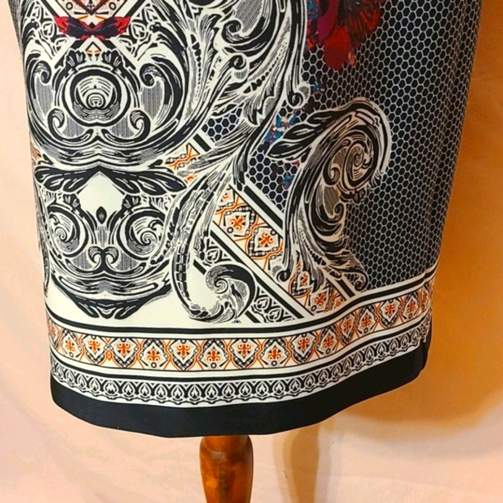 Eci Black Multcolored Patterned Cap Sleeve Dress - image 6